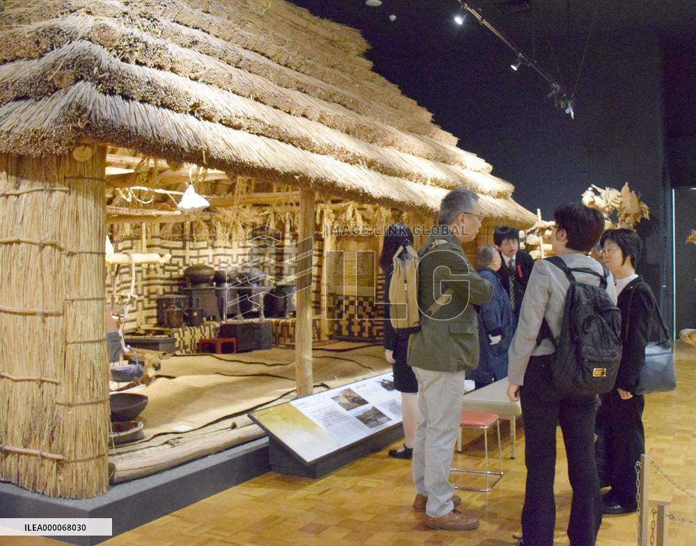 Ethnic minority Ainu's home re-created in Hokkaido Museum