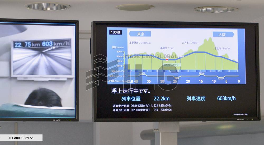 Japan's maglev train sets 603 kph world speed record