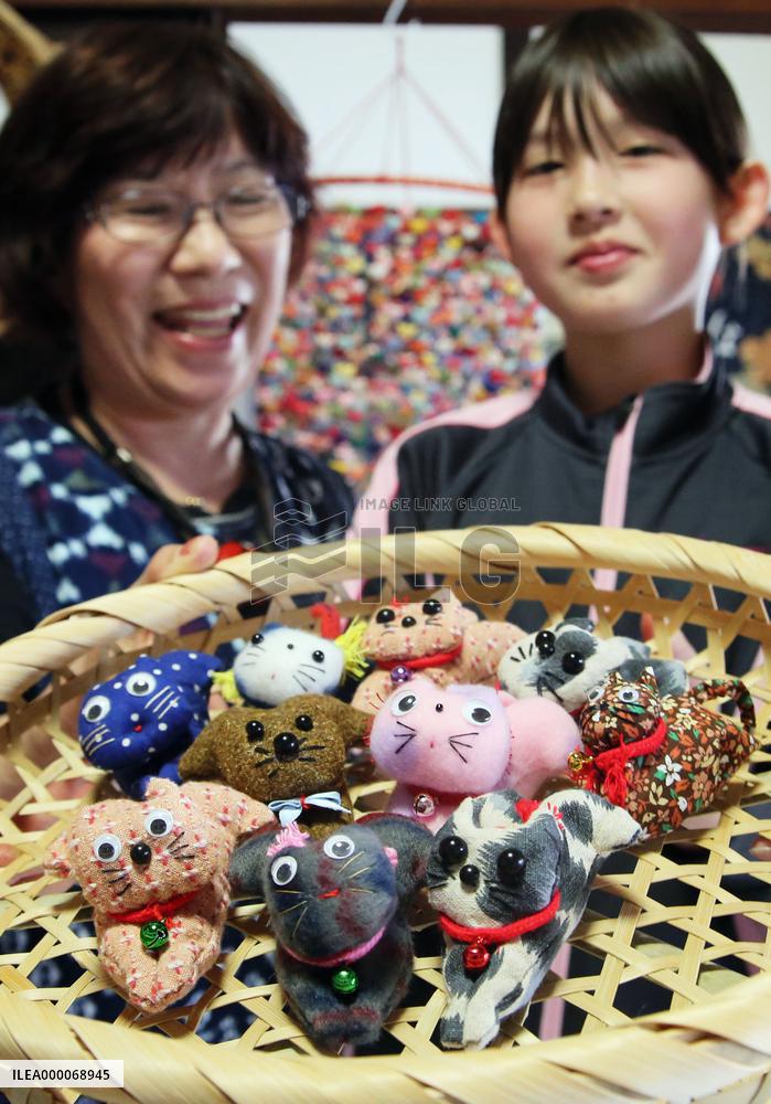 Cat mascots popular in former "no-go" zone in Fukushima