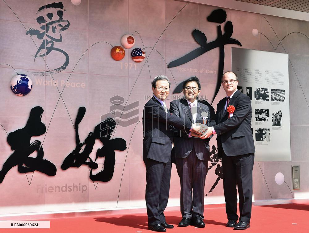 1971 "pingpong diplomacy" monument unveiled at Aichi gymnasium