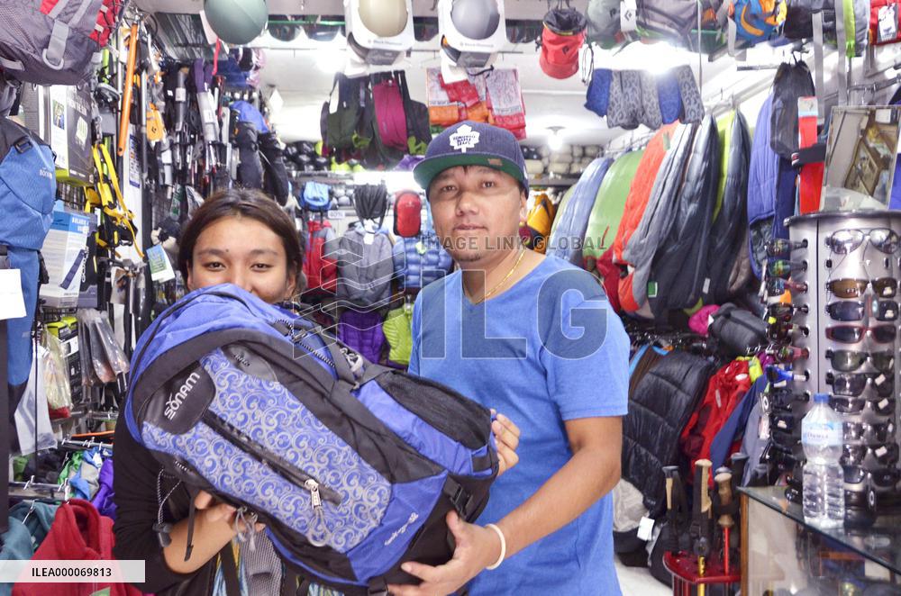 Made-in-Nepal trekking gear sold in Kathmandu