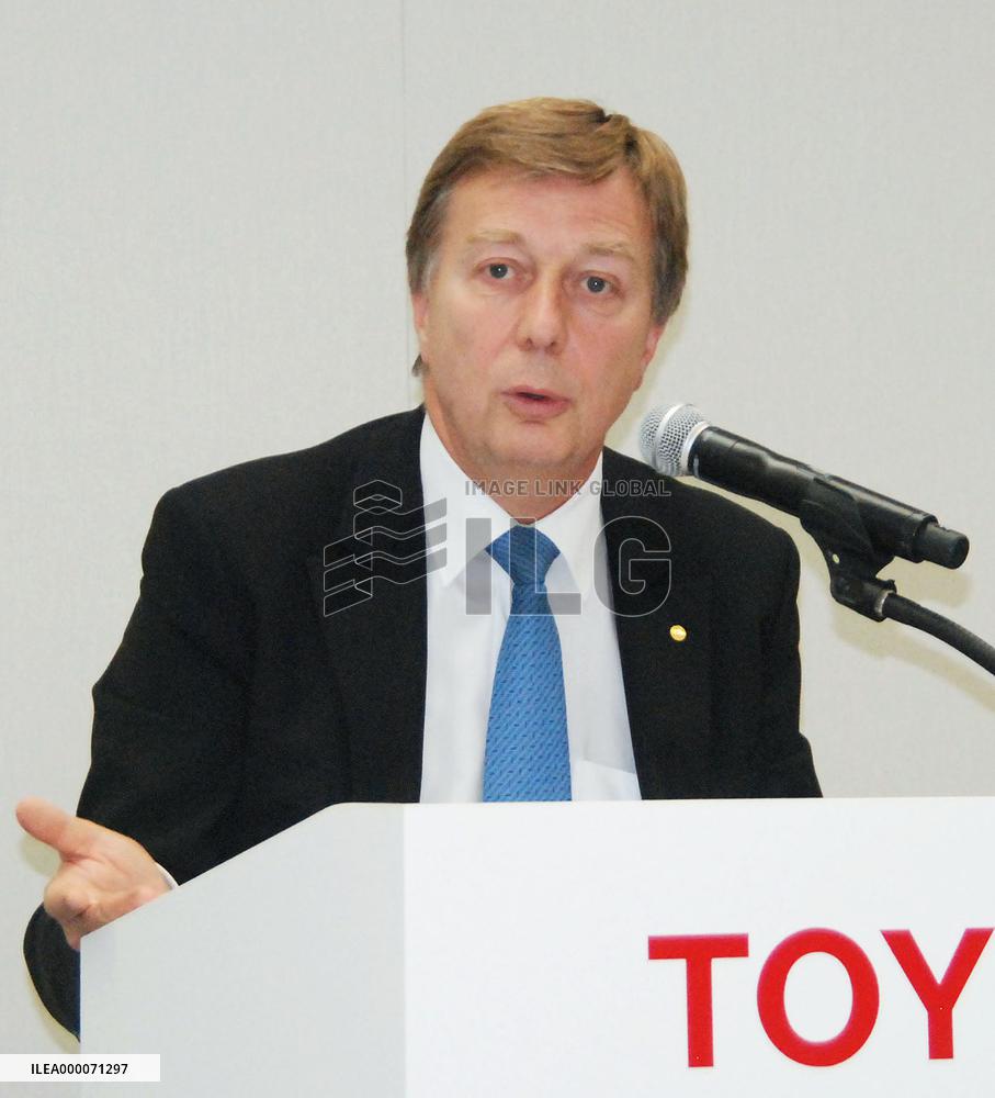 Toyota's new vice president attends press conference