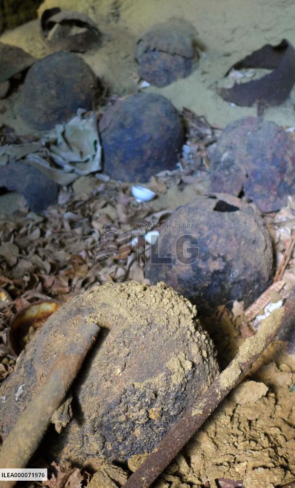 Helmets found in underground tunnel on Iwoto Island