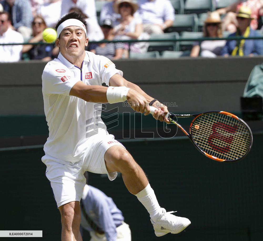 Nishikori beats Bolelli in 5-set Wimbledon opener