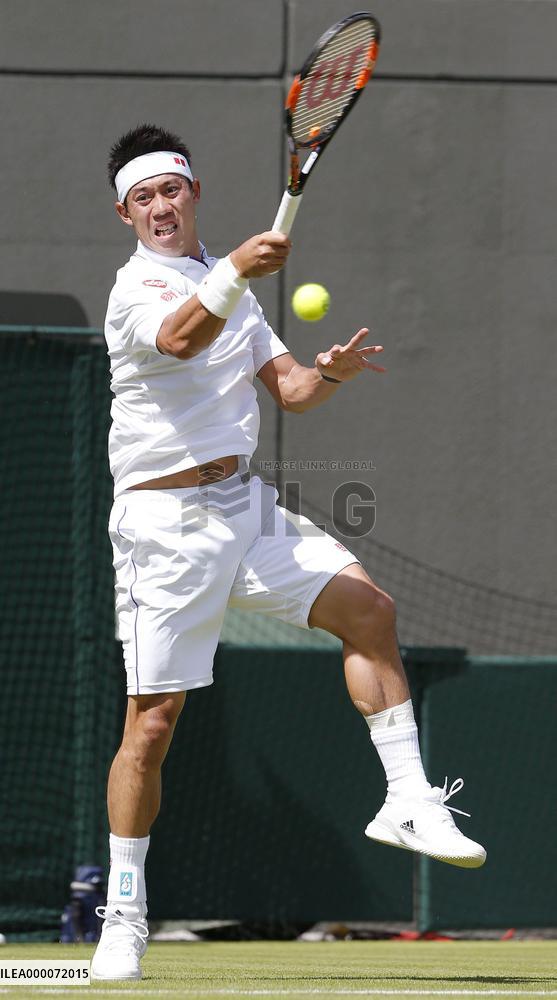 Nishikori beats Bolelli in 5-set Wimbledon opener