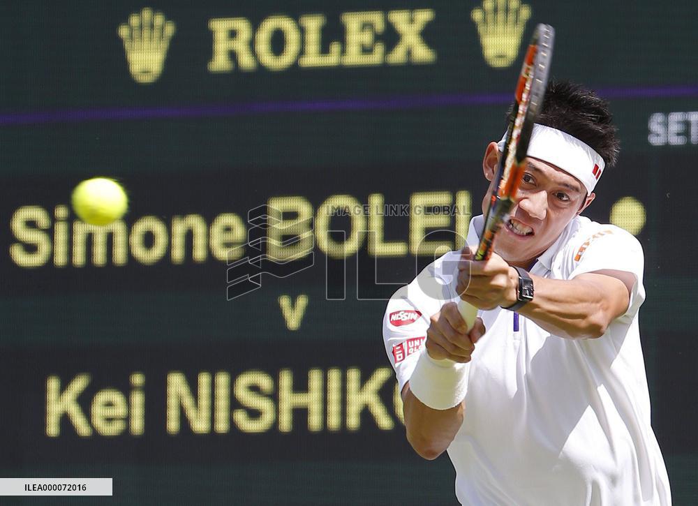 Nishikori beats Bolelli in 5-set Wimbledon opener