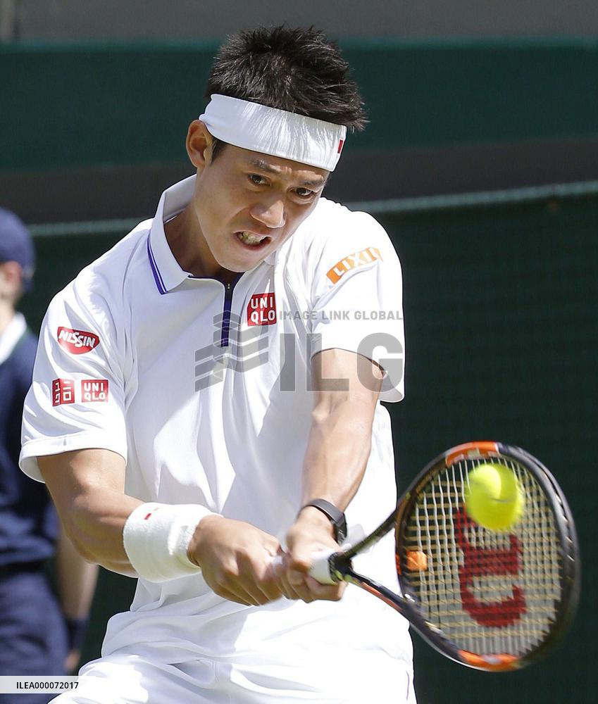 Nishikori beats Bolelli in 5-set Wimbledon opener
