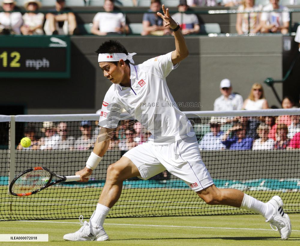 Nishikori beats Bolelli in 5-set Wimbledon opener