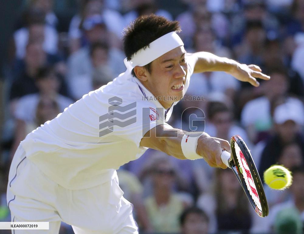 Nishikori beats Bolelli in 5-set Wimbledon opener