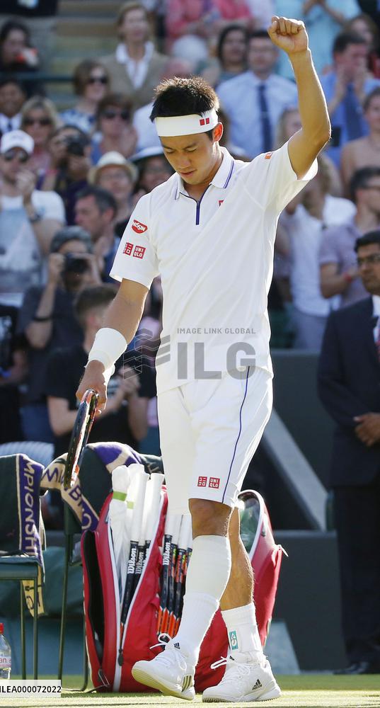 Nishikori beats Bolelli in 5-set Wimbledon opener