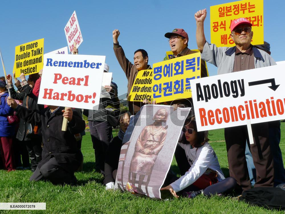 Korean Americans demand PM Abe's apology over "comfort women" issue