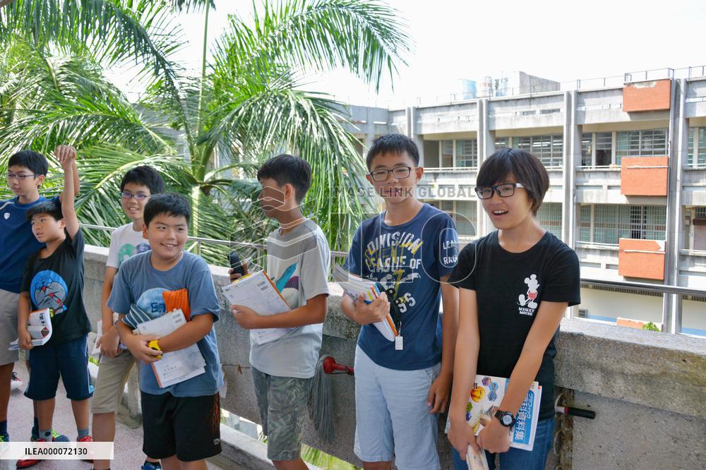 Japanese school students at Taiwan's Kaohsiung