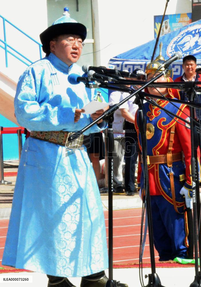 Mongolian president addresses opening ceremony for sport festival