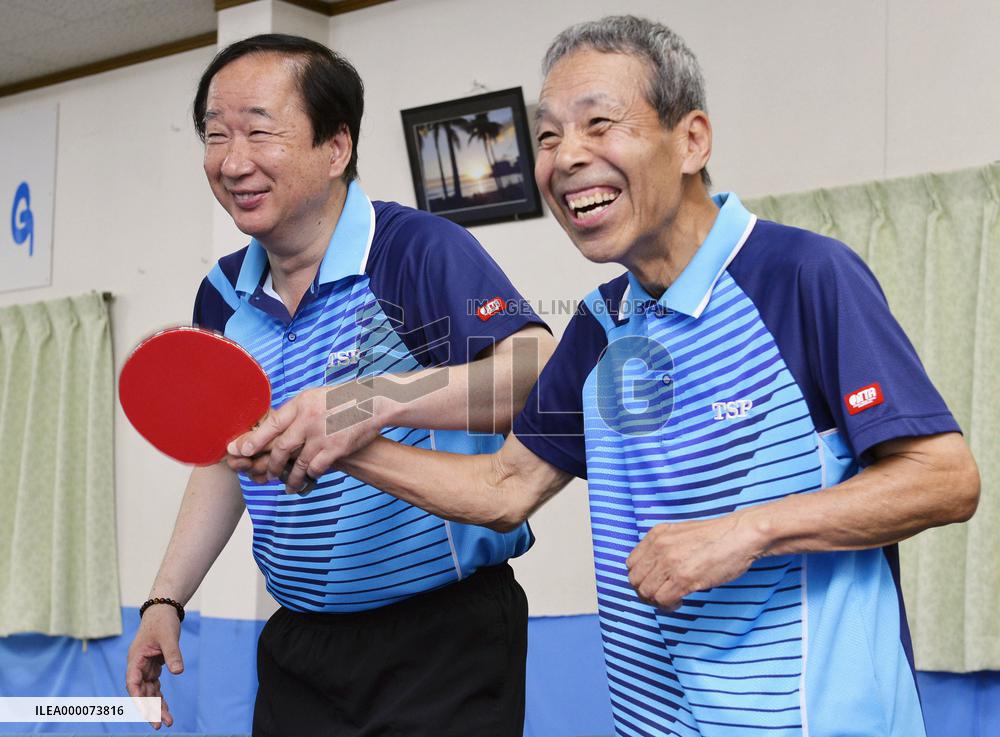 Japan's last table tennis world champion Ono coaches seniors