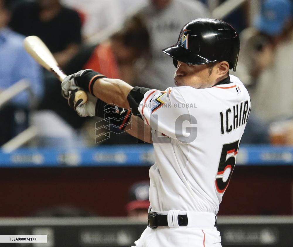 Ichiro gets hit as Marlins beat Nationals