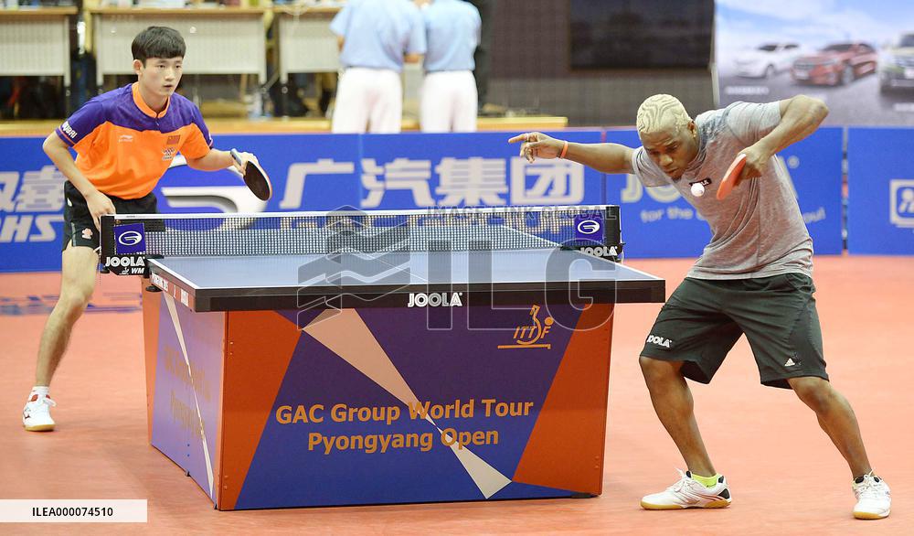 American table tennis player competes in Pyongyang Open