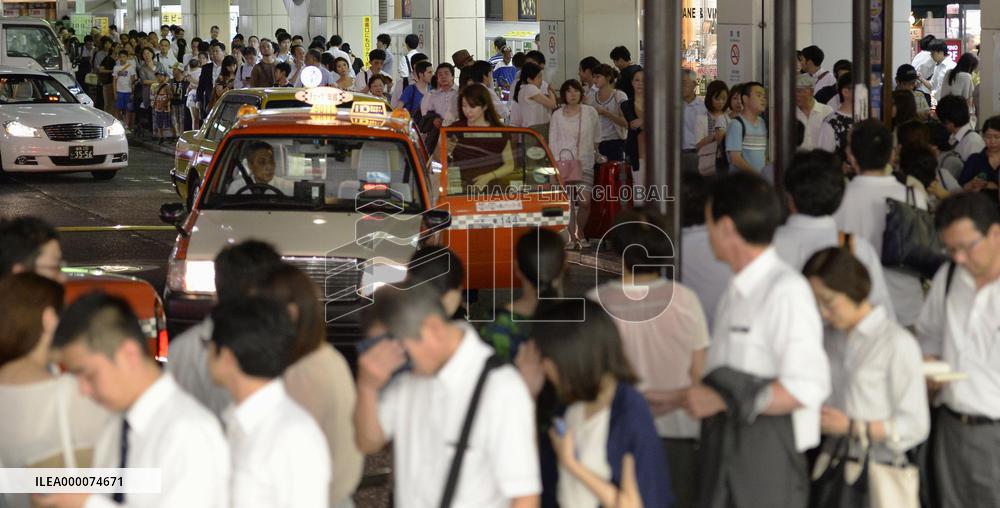 Halted trains trouble commuters, fireworks viewers in Yokohama, Tokyo