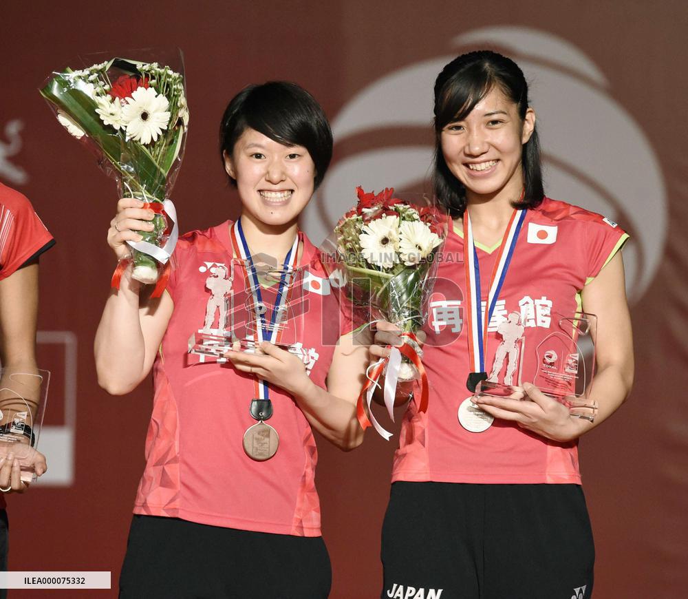 Japan's Fukuman, Yonao win bronze at world badminton