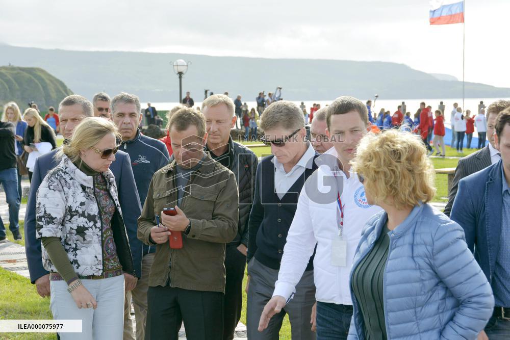 Russian PM Medvedev visits Japan-claimed Etorofu Island