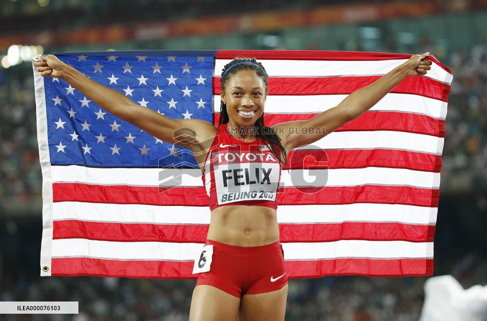 Felix wins 400m for 9th career gold at worlds