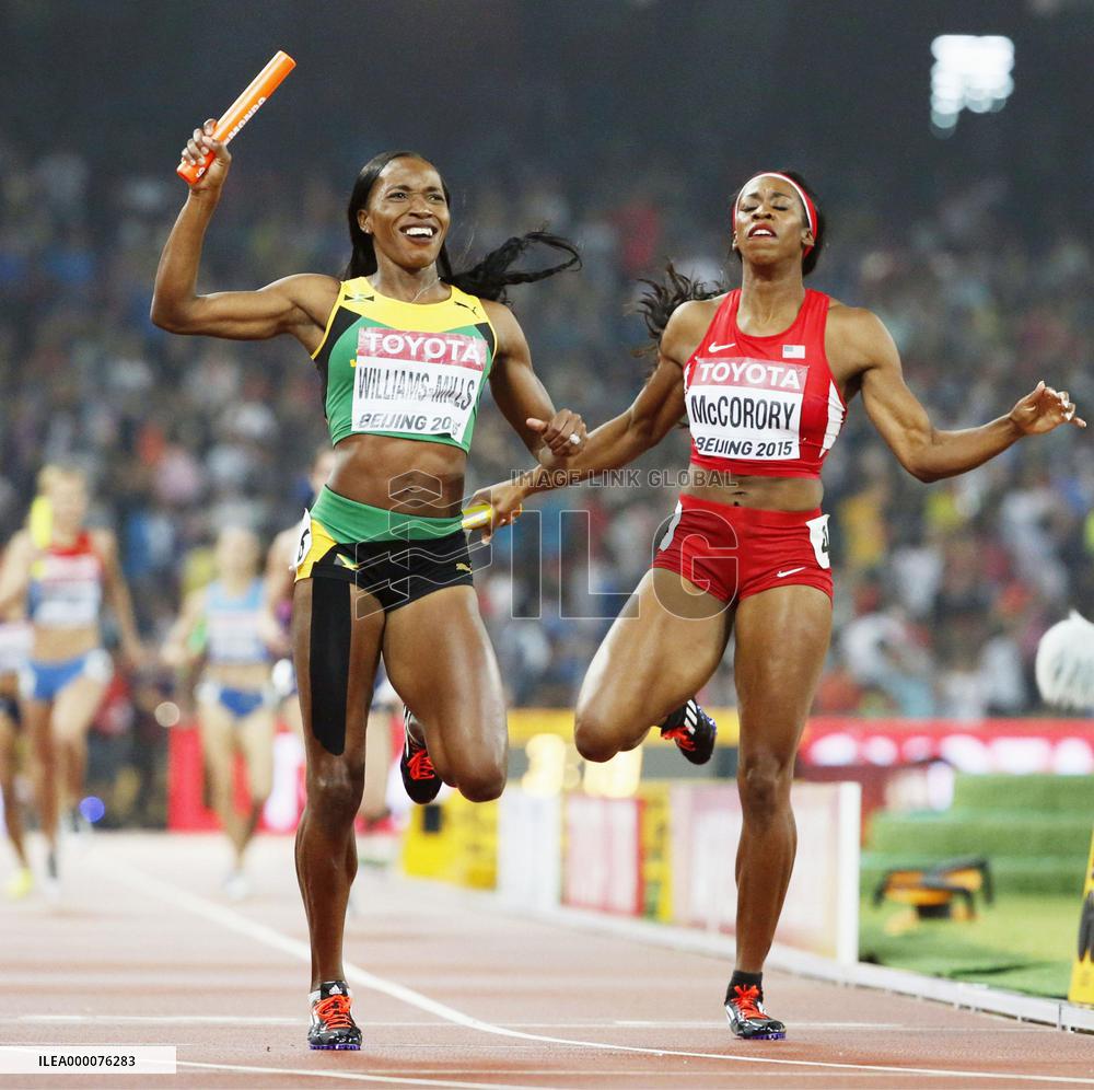 Jamaica wins women's 4x400 meters at world championships