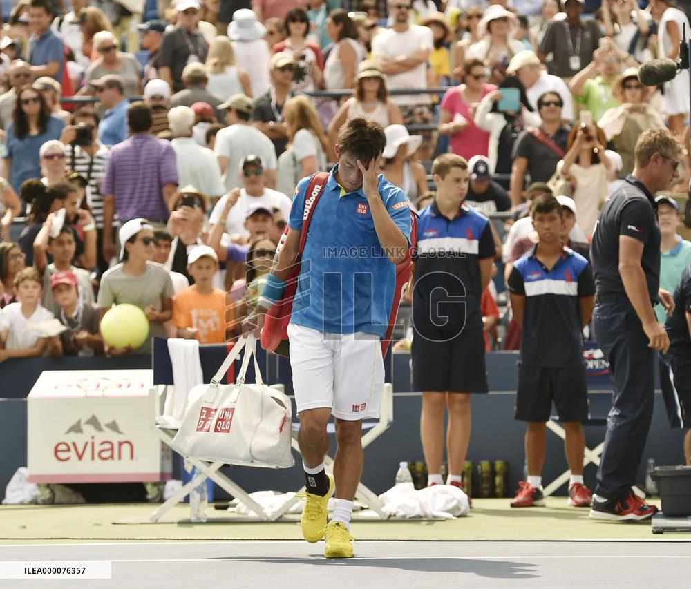 Nishikori crashes out in first round of U.S. Open