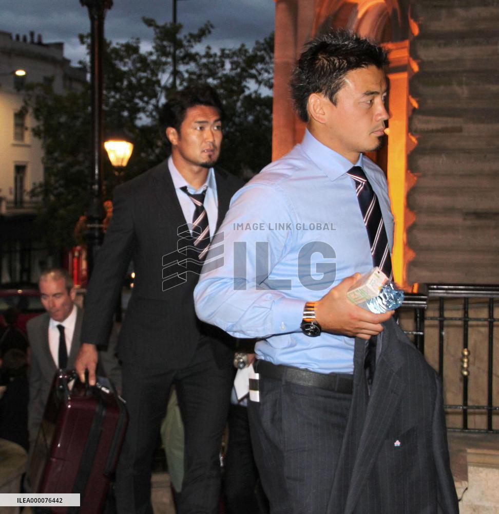 Japan's rugby team arrives in England for World Cup