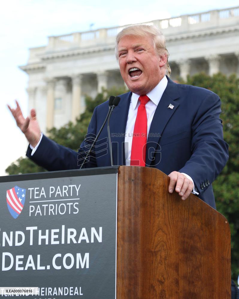 U.S. presidential candidates Cruz, Trump attend rally against Iran nuclear deal