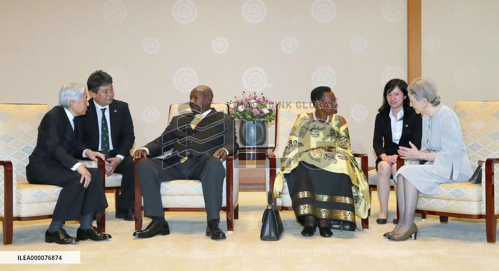 Uganda Pres. Museveni meets Japanese Emperor Akihito