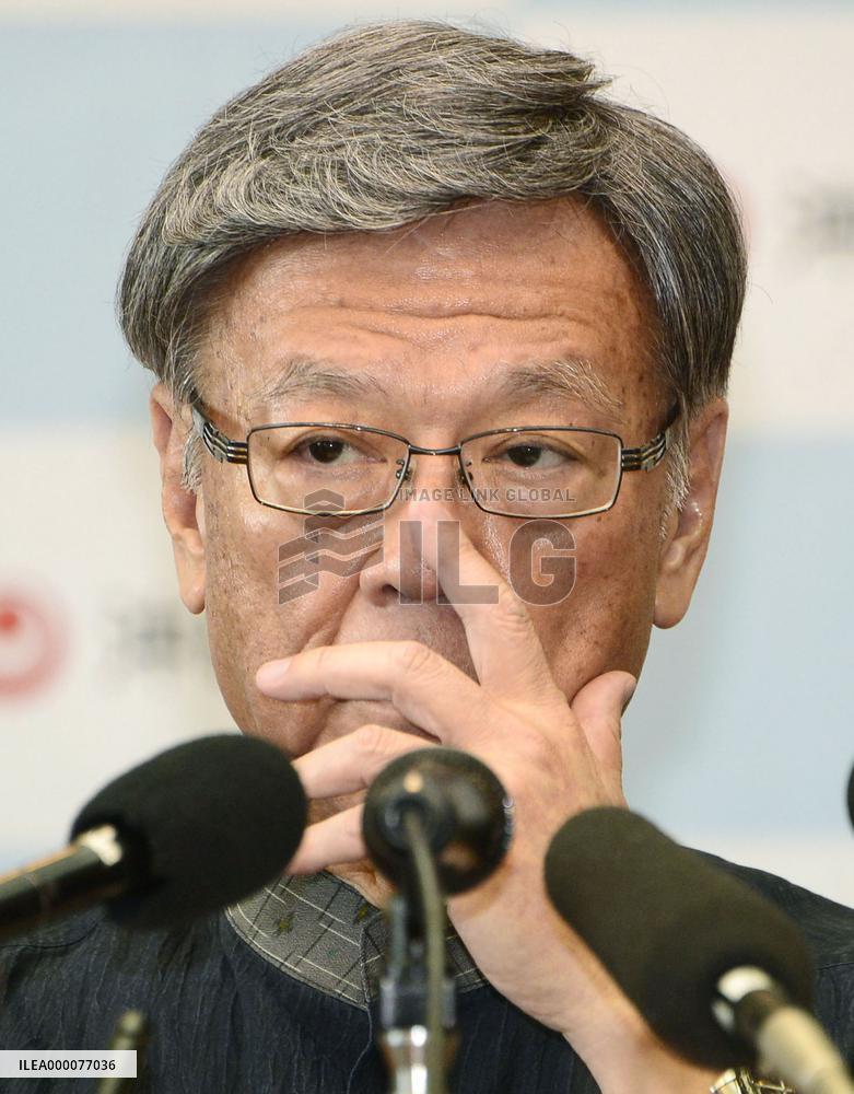 Okinawa gov. says approval to be revoked for base relocation work