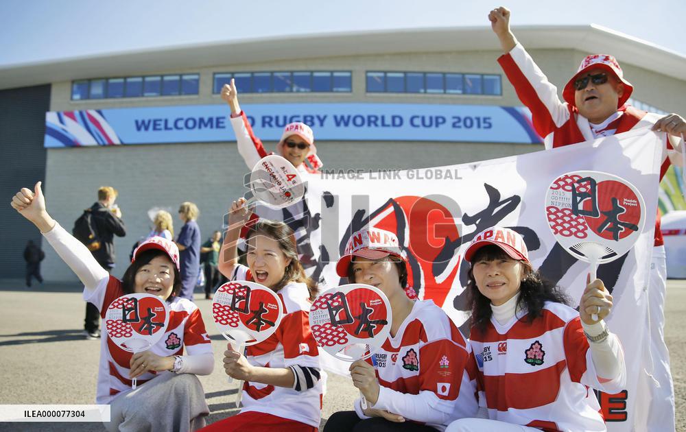 Rugby fans ahead of match between Japan, S. Africa