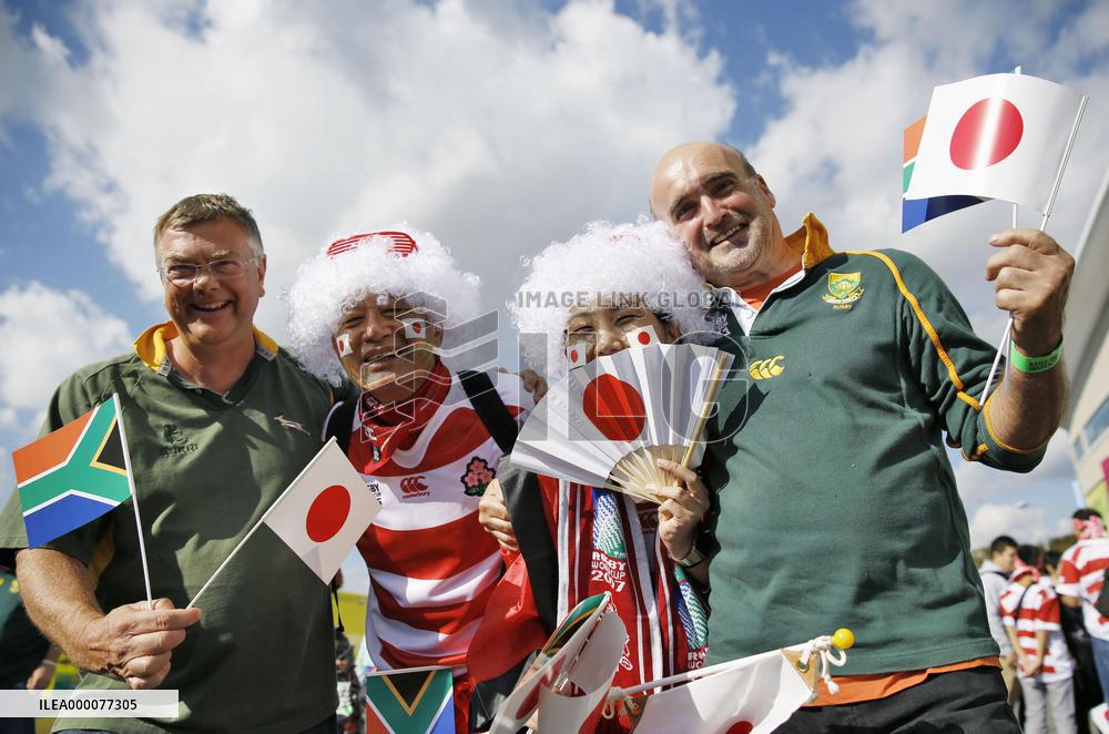 Rugby fans ahead of match between Japan, S. Africa