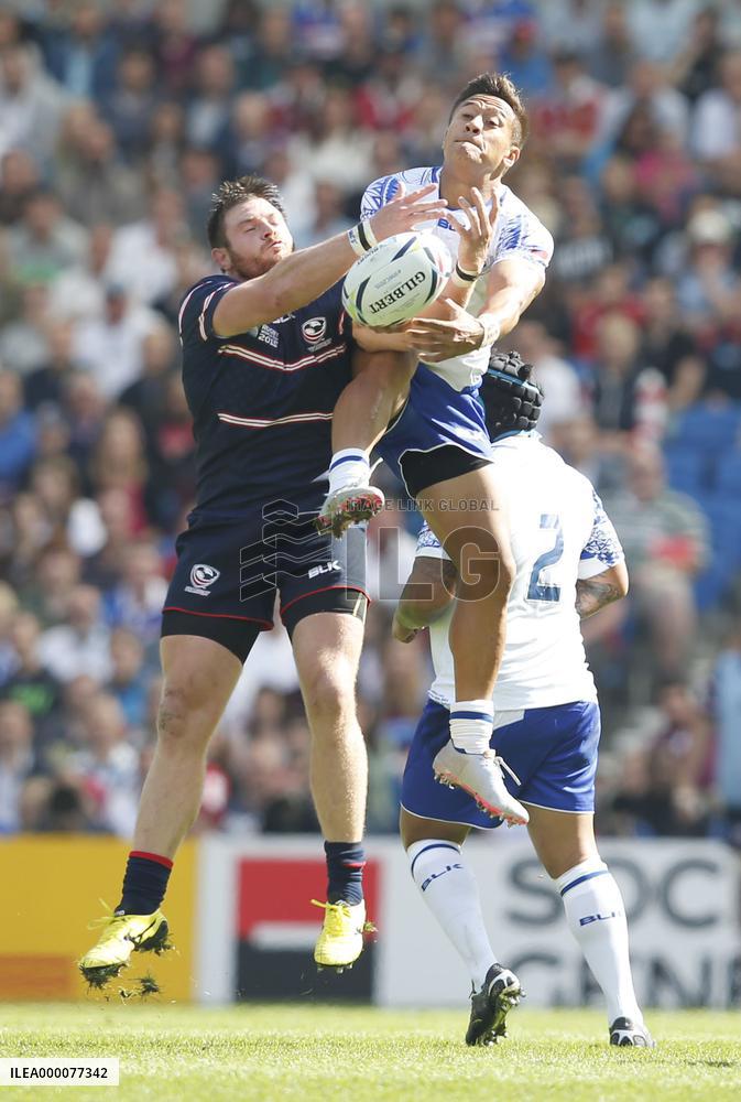 Rugby: Samoa down U.S. in physical encounter to head Pool B