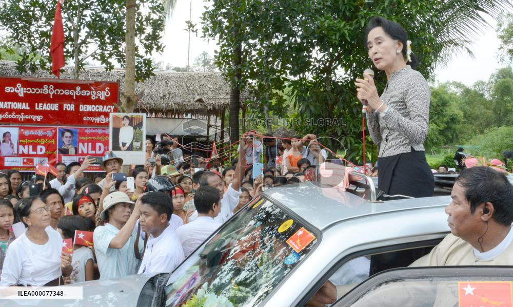 Myanmar's Suu Kyi in election campaign
