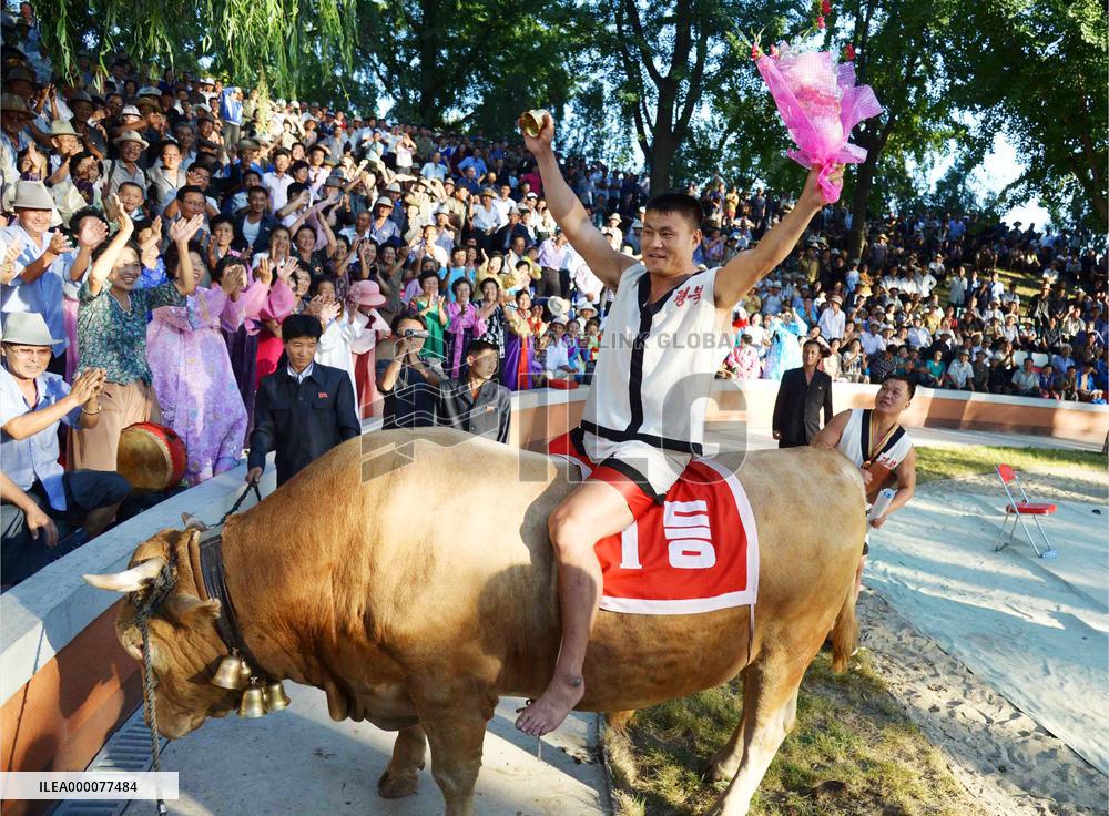Winner of ssireum wrestling competition in N. Korea