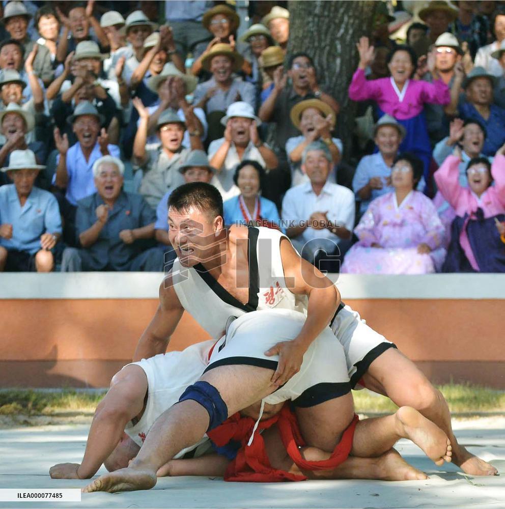 Ssireum wrestling competition in N. Korea