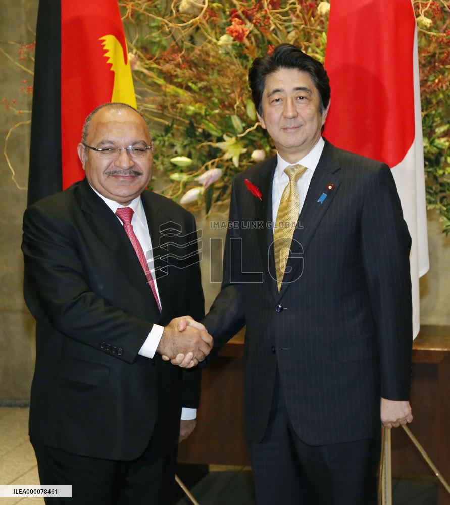 Papua New Guinea PM O'Neill meets with Japanese PM Abe