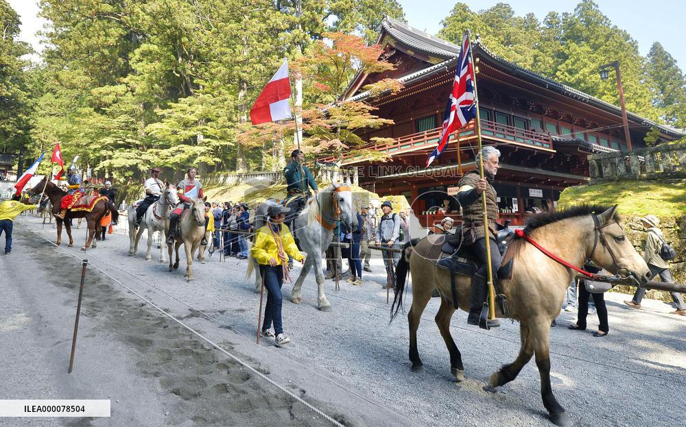 Int'l horseback archery event held in Nikko
