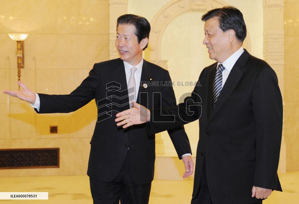Komeito leader Yamaguchi meets senior 5th-ranked Chinese leader