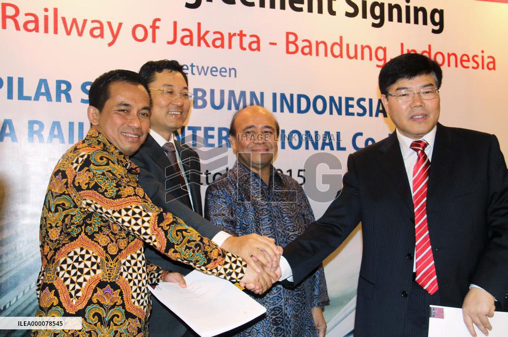 Indonesia, China sign joint-venture high-speed railway agreement