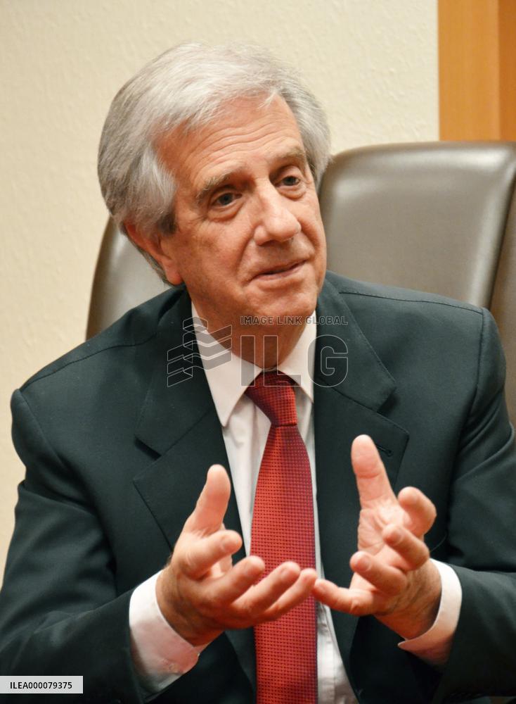 Uruguay's President Vazquez speaks in Tokyo