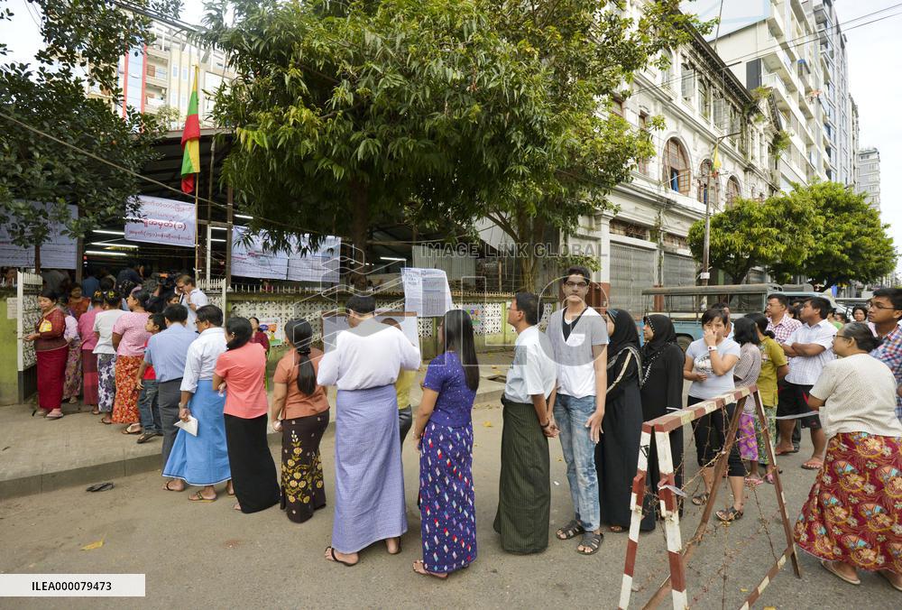 Myanmar people vote in landmark general election