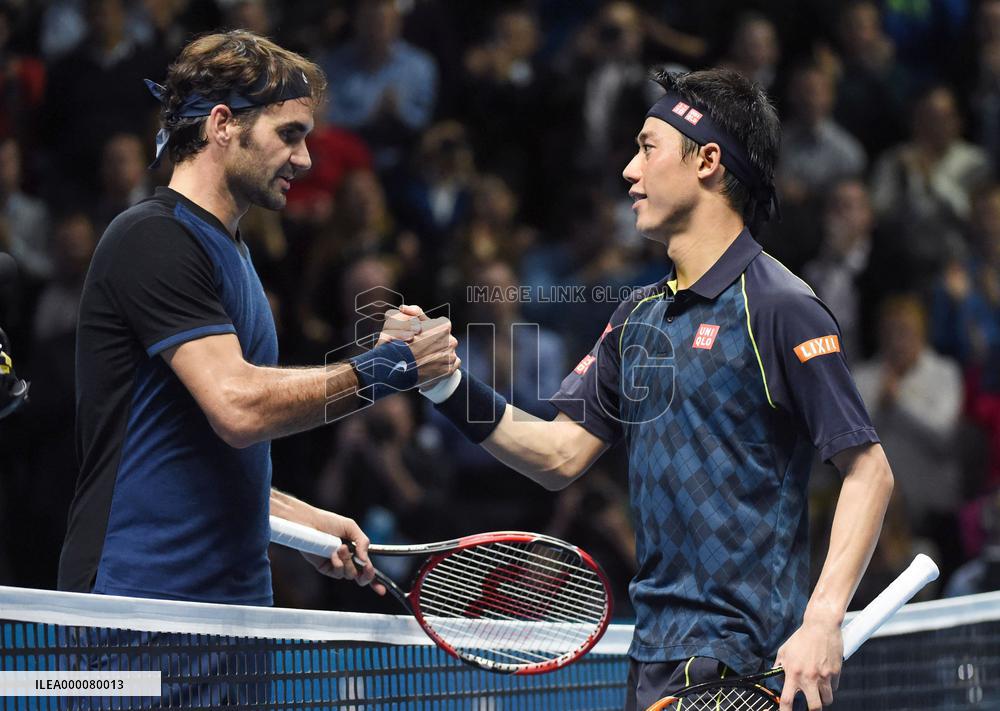 Nishikori knocked out of Tour Finals in loss to Federer