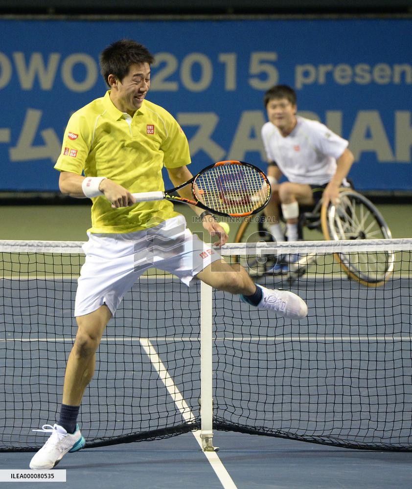 Nishikori, Kunieda play charity tennis for 2011 disaster in Japan