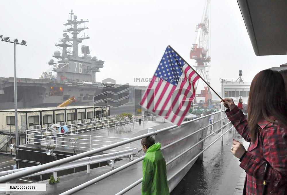 U.S. aircraft carrier returns to Yokosuka port