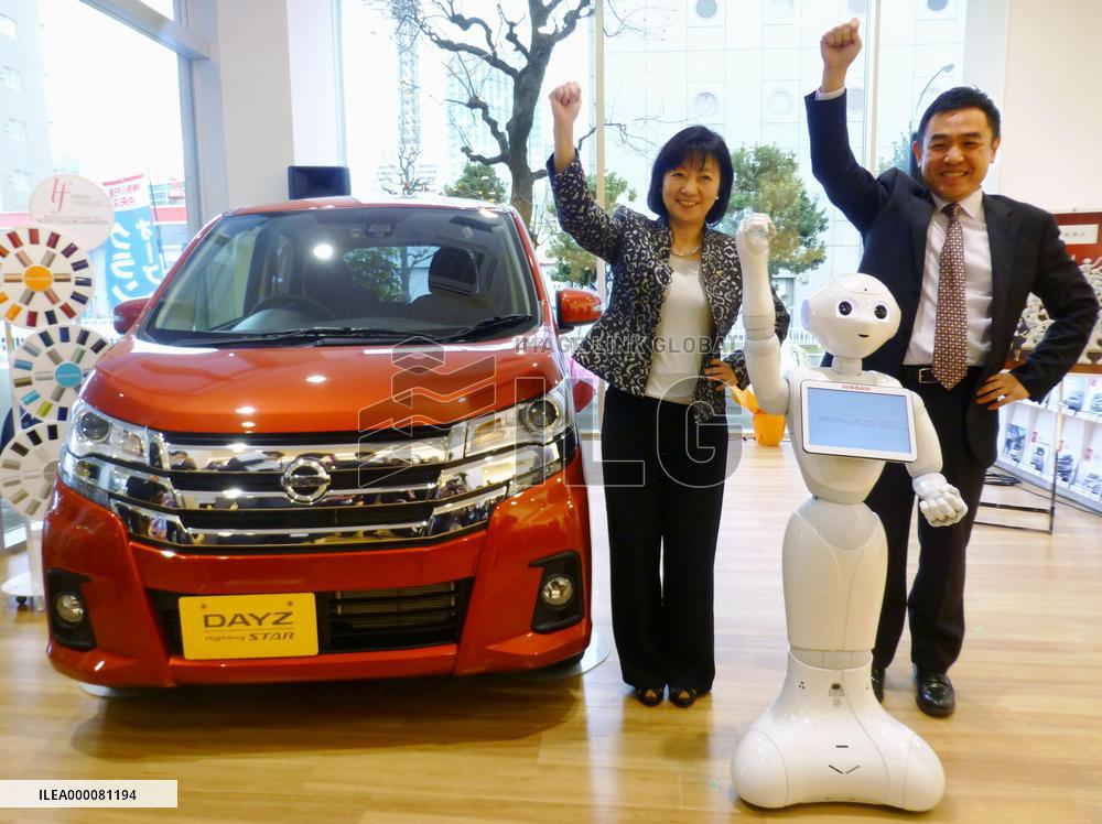 Pepper humanoid introduced at Nissan car dealership