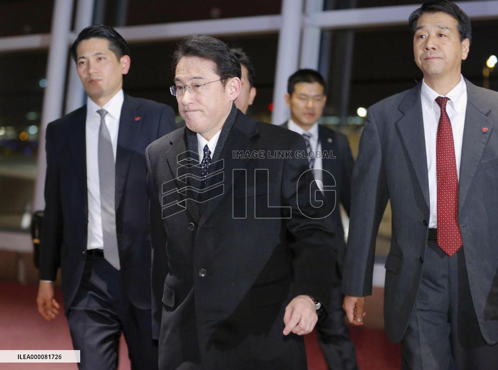 Japanese foreign minister returns home after historic accord with S. Korea