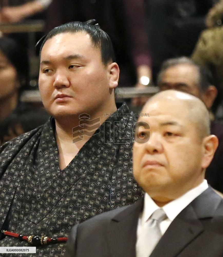 Ceremony on eve of New Year sumo tourney start