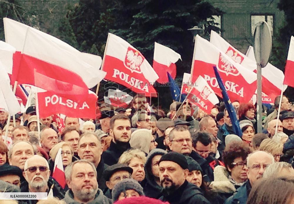 Protests against regulations on media, court in Poland