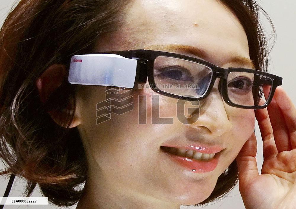 Wearable electronic devices on display at Tokyo trade fair